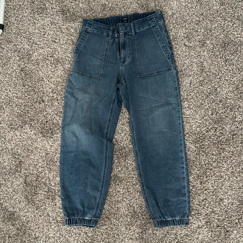 J. Crew denim joggers.